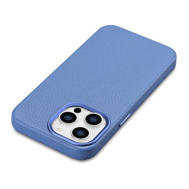 iCarer Litchi Premium Leather Case iPhone 14 Pro Max Magnetic Leather Case with MagSafe Light Blue (WMI14220712-LB) 32