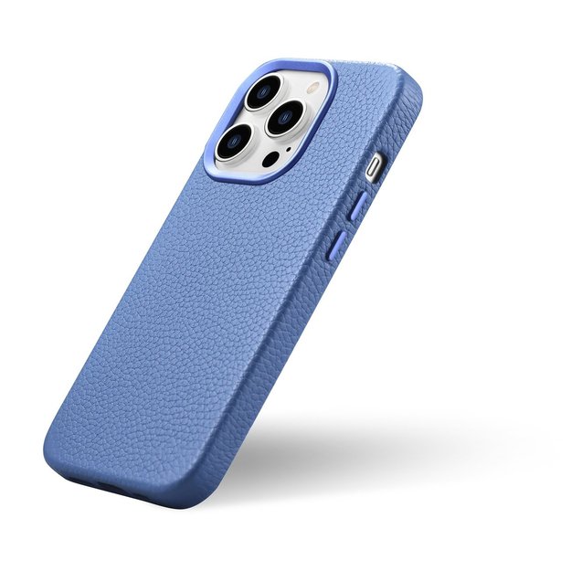 iCarer Litchi Premium Leather Case iPhone 14 Pro Max Magnetic Leather Case with MagSafe Light Blue (WMI14220712-LB) 29