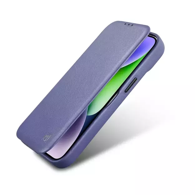 iCarer CE Premium Leather Folio Case iPhone 14 Pro Max Magnetic Flip Leather Folio Case MagSafe Light Purple (WMI14220716-LP) 15