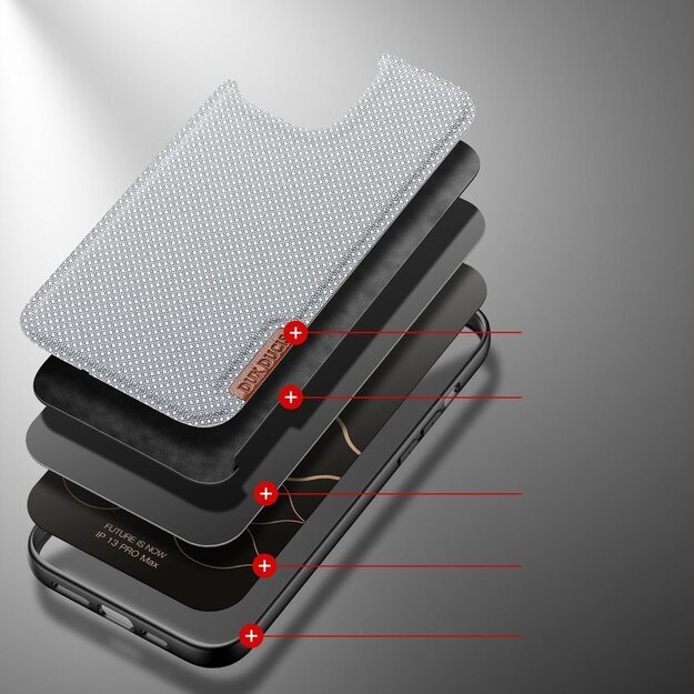 Dux Ducis Fino case covered with nylon material for iPhone 13 Pro Max gray 18