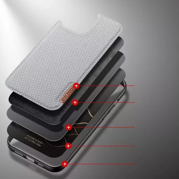 Dux Ducis Fino case covered with nylon material for iPhone 13 Pro Max gray 2