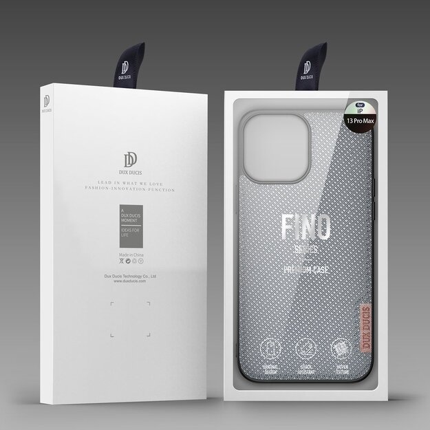 Dux Ducis Fino case covered with nylon material for iPhone 13 Pro Max gray 20