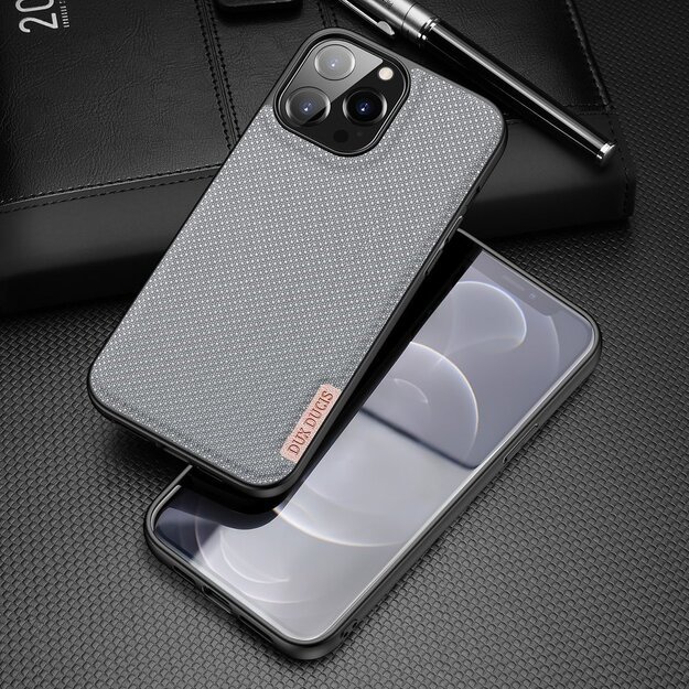 Dux Ducis Fino case covered with nylon material for iPhone 13 Pro Max gray 17
