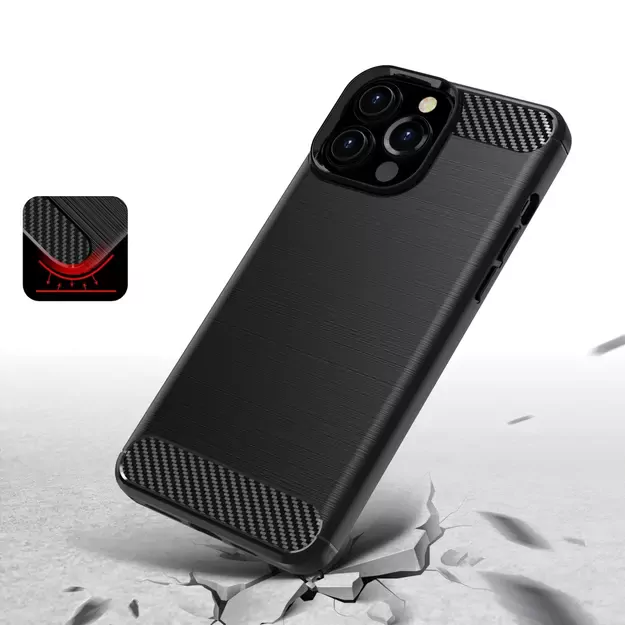 Carbon Case Flexible Cover TPU Case for iPhone 13 Pro Max black 10