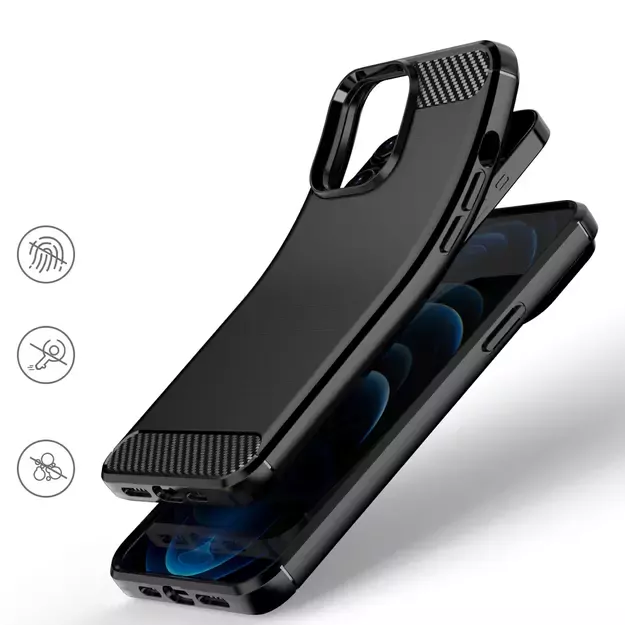 Carbon Case Flexible Cover TPU Case for iPhone 13 Pro Max black 11