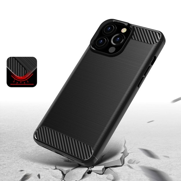 Carbon Case Flexible Cover TPU Case for iPhone 13 Pro Max black 3