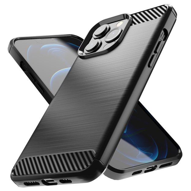 Carbon Case Flexible Cover TPU Case for iPhone 13 Pro Max black 1
