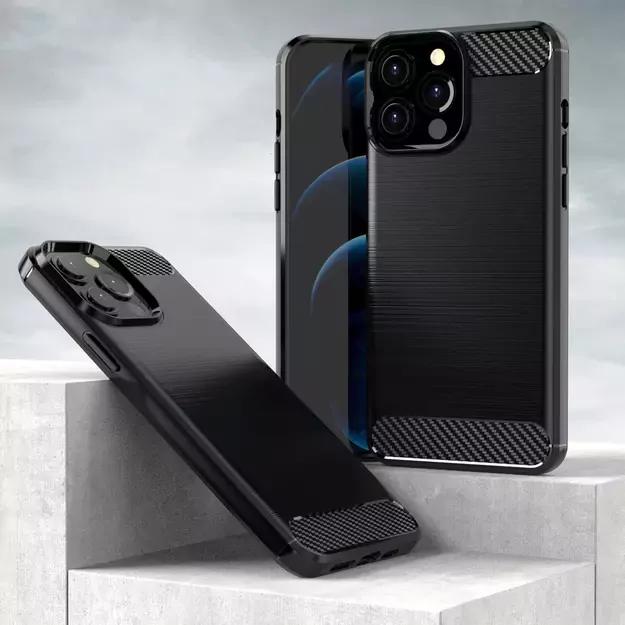 Carbon Case Flexible Cover TPU Case for iPhone 13 Pro Max black 9