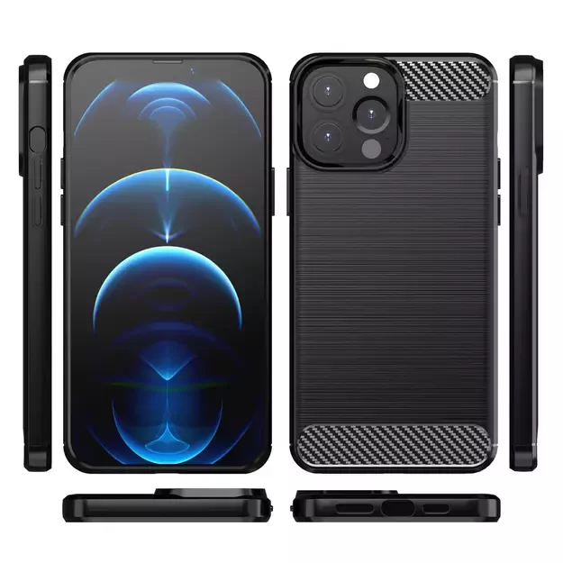 Carbon Case Flexible Cover TPU Case for iPhone 13 Pro Max black 13
