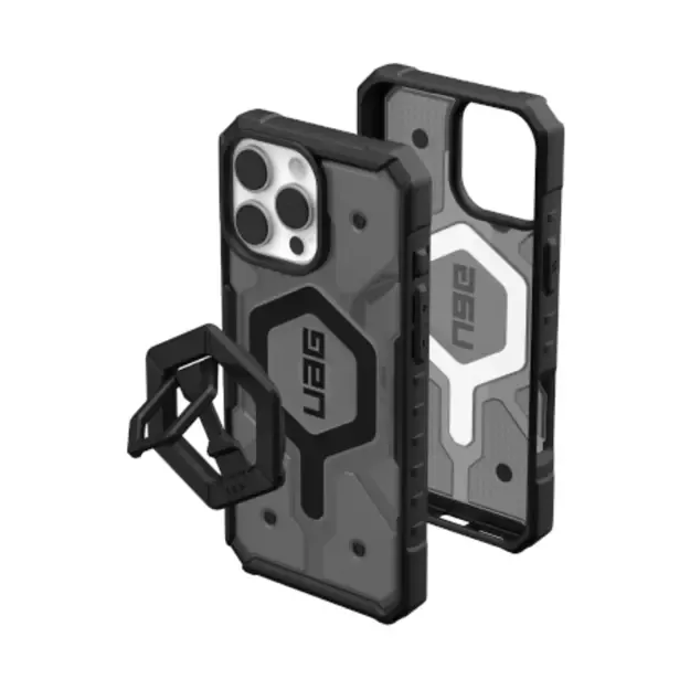 UAG Pathfinder Clear Magsafe Bundle Case with Magnetic Ring Stand for iPhone 16 Pro Max - Black 2
