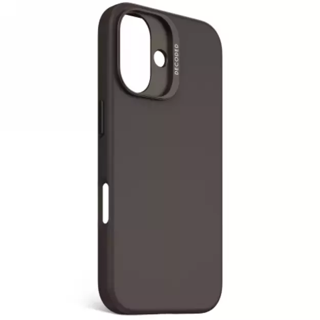 Decoded AntiMicrobial Silicone Backcover with MagSafe for iPhone 16 - Dark Brown 1