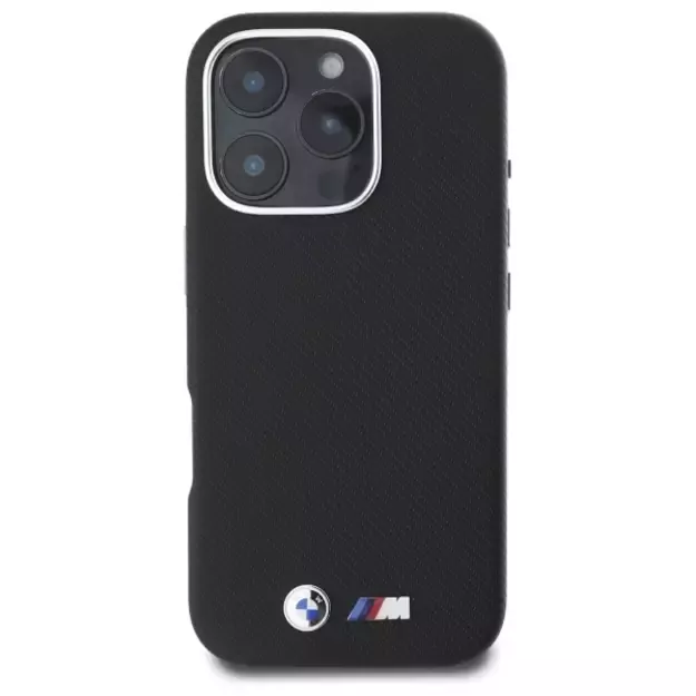 BMW M Edition Kevlar Wrapped Metal iPhone 16 Pro Max Case - Black 2