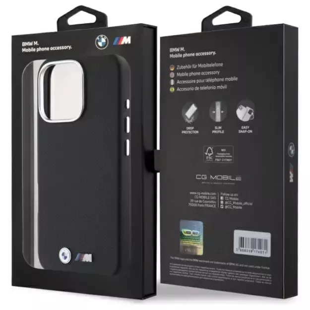 BMW M Edition Kevlar Wrapped Metal iPhone 16 Pro Max Case - Black 7