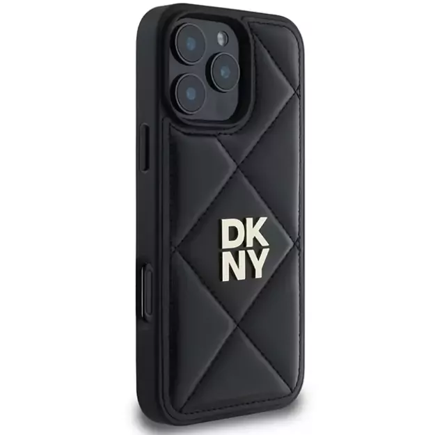 DKNY Quilted Stack Logo iPhone 16 Pro Case - Black 3