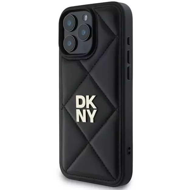 DKNY Quilted Stack Logo iPhone 16 Pro Case - Black 1