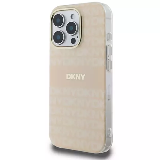 DKNY Repeat Texture Pattern &amp  Stripe MagSafe iPhone 16 Pro Case - Pink 1