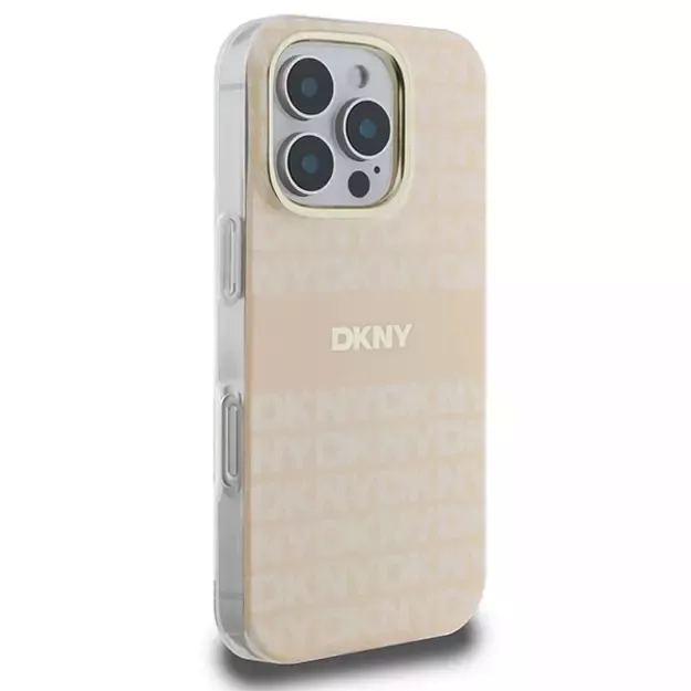 DKNY Repeat Texture Pattern &amp  Stripe MagSafe iPhone 16 Pro Case - Pink 3