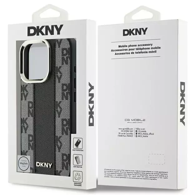 DKNY Checkered Pattern Magsafe iPhone 16 Pro Max Case - Black 7