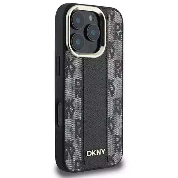 DKNY Checkered Pattern Magsafe iPhone 16 Pro Max Case - Black 3