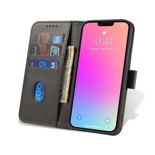 Magnet Case elegant bookcase type case with kickstand for iPhone 13 Pro Max black 4