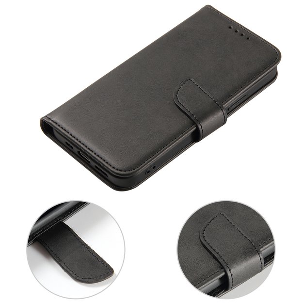 Magnet Case elegant bookcase type case with kickstand for iPhone 13 Pro Max black 6