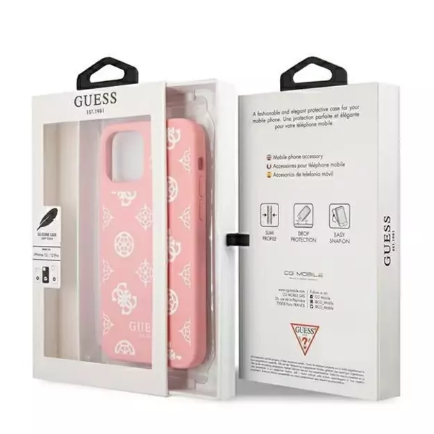 Guess GUHCP12LLSPEWPI iPhone 12 Pro Max 6.7&quot  pink/pink hard case Peony Collection 7