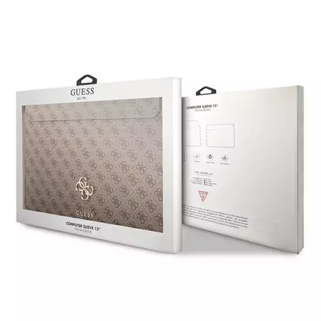 Guess 4G Big Logo case for a 13&quot  laptop - brown 4