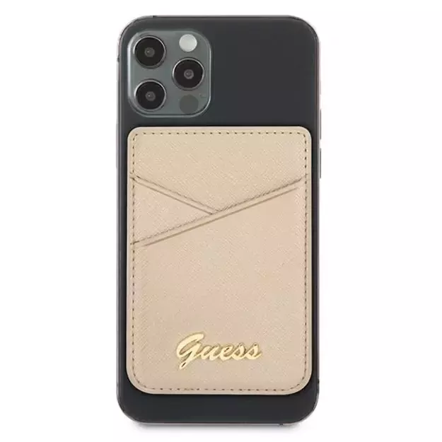 Guess Wallet Card Slot GUWMSSASLGO MagSafe Saffiano gold/gold 3
