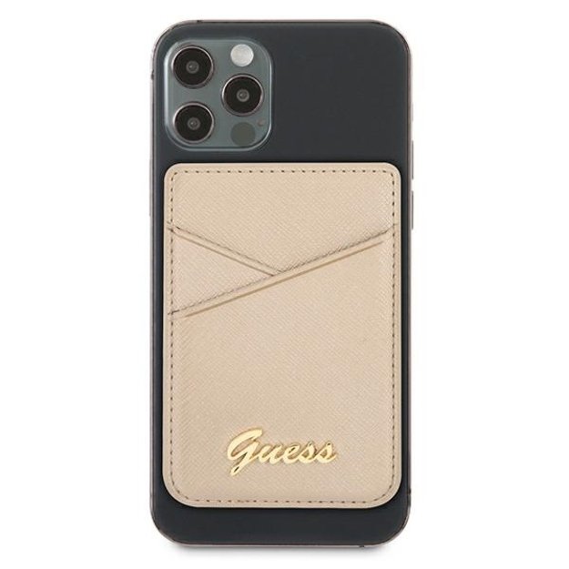 Guess Wallet Card Slot GUWMSSASLGO MagSafe Saffiano gold/gold 1