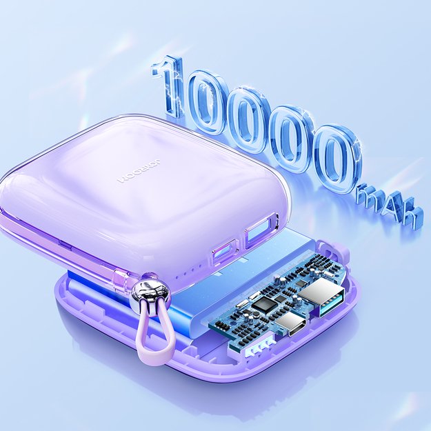 Joyroom powerbank 10000mAh Jelly Series 22.5W with built-in Lightning cable purple (JR-L003) 11
