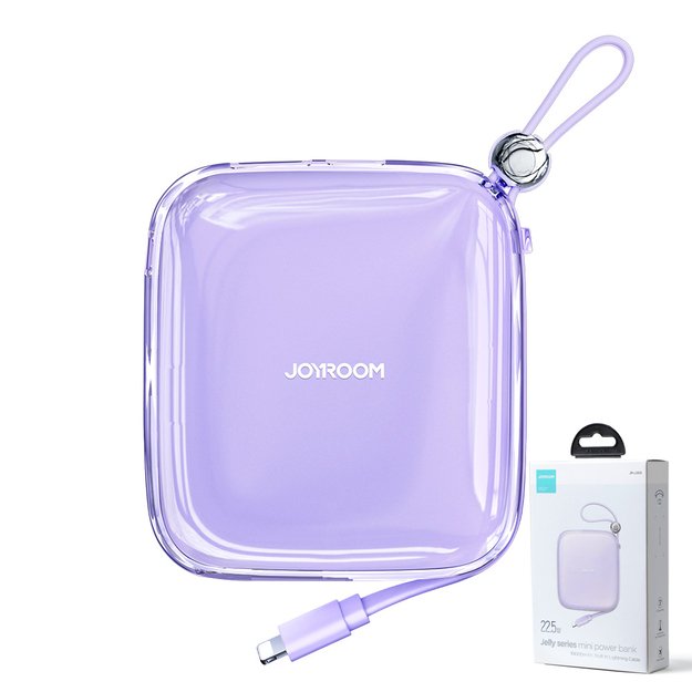Joyroom powerbank 10000mAh Jelly Series 22.5W with built-in Lightning cable purple (JR-L003) 1