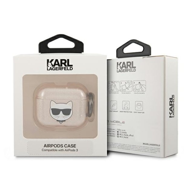 Karl Lagerfeld KLA3UCHGD AirPods 3 cover złoty/gold Glitter Choupette 4
