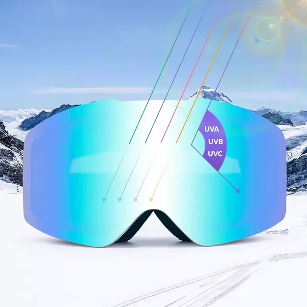 Qunature White Frameless Ski Goggles - White 6