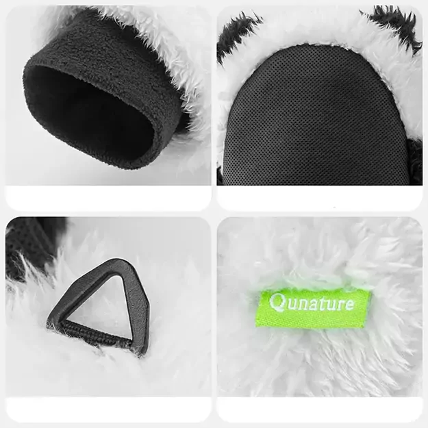 Qunature Panda Ski Gloves for Kids and Adults Size S - Black/White 15