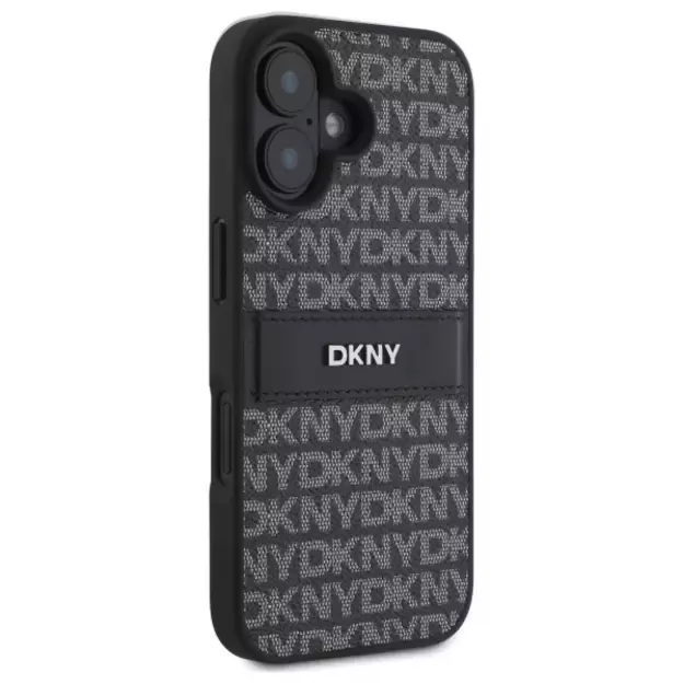 DKNY Texture Pattern Tonal Stripe iPhone 16 Case - Black 3