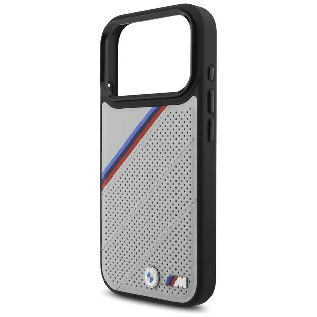 BMW M Tricolor Metal Logo MagSafe Case for iPhone 17 Pro - Gray 5
