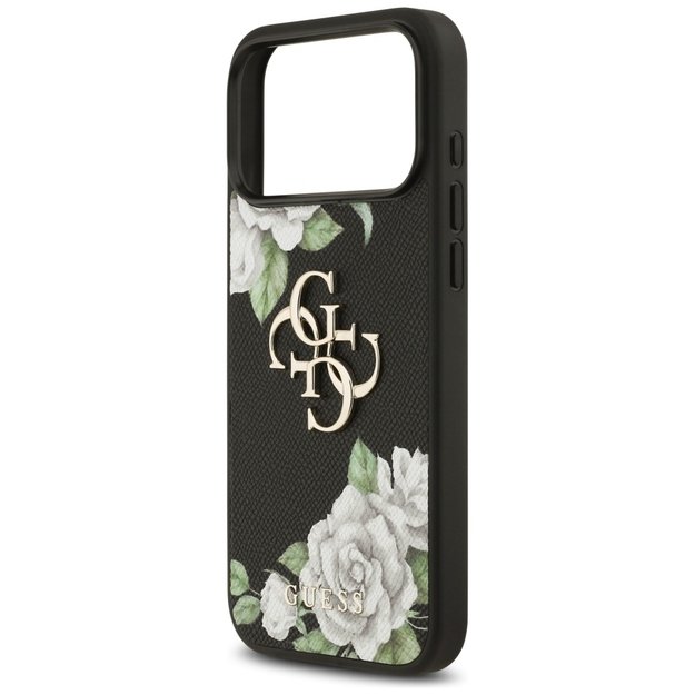Guess Grained Roses &amp  Big 4G Logo case for iPhone 17 Pro Max - black 5