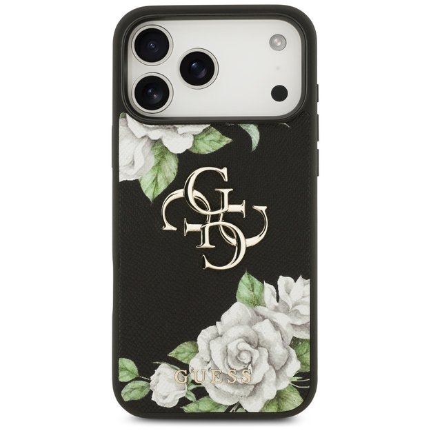 Guess Grained Roses &amp  Big 4G Logo case for iPhone 17 Pro Max - black 2
