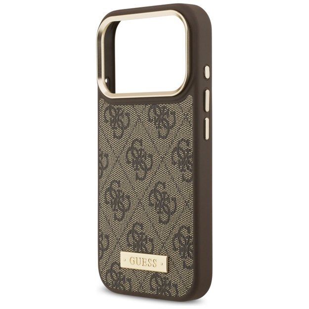 Guess 4G Logo Plate MagSafe case for iPhone 17 Pro - brown 5