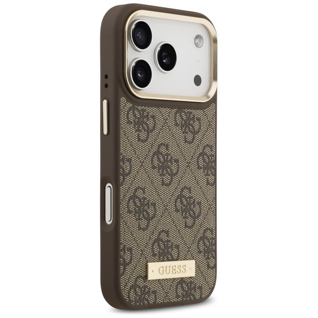 Guess 4G Logo Plate MagSafe case for iPhone 17 Pro - brown 3