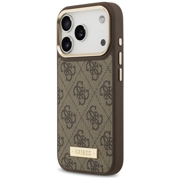Guess 4G Logo Plate MagSafe case for iPhone 17 Pro - brown 1