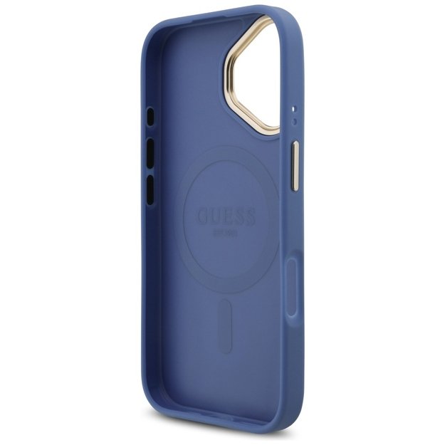 Guess 4G Strass Logo &amp  Big Strap Metal Buttons MagSafe Case for iPhone 17 - Blue 6