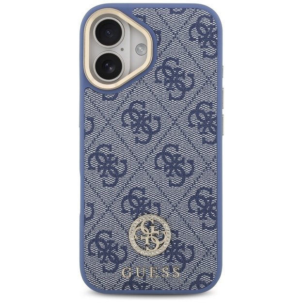 Guess 4G Strass Logo &amp  Big Strap Metal Buttons MagSafe Case for iPhone 17 - Blue 2