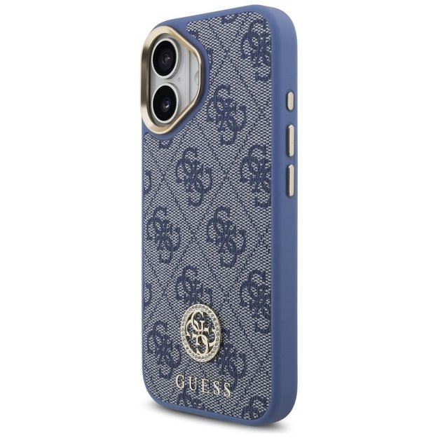 Guess 4G Strass Logo &amp  Big Strap Metal Buttons MagSafe Case for iPhone 17 - Blue 1