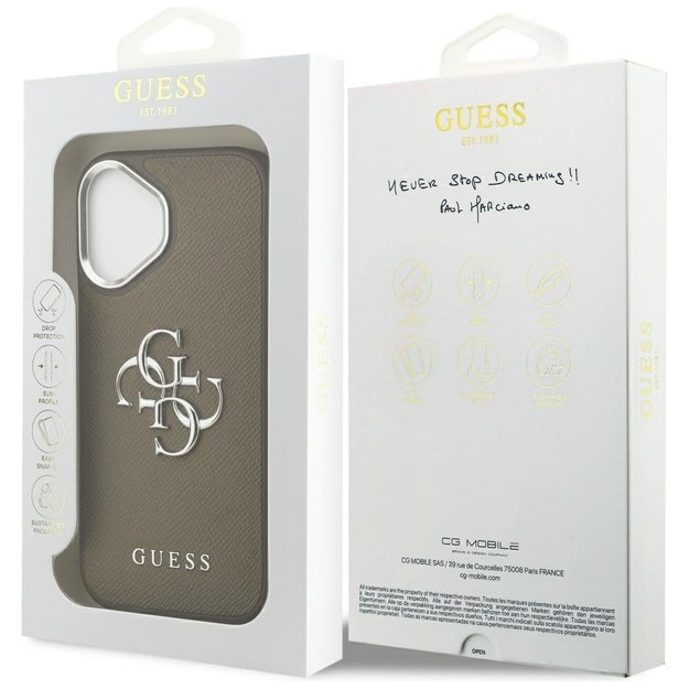Guess Grained Big 4G Classic Logo iPhone 17 Case - Brown 7