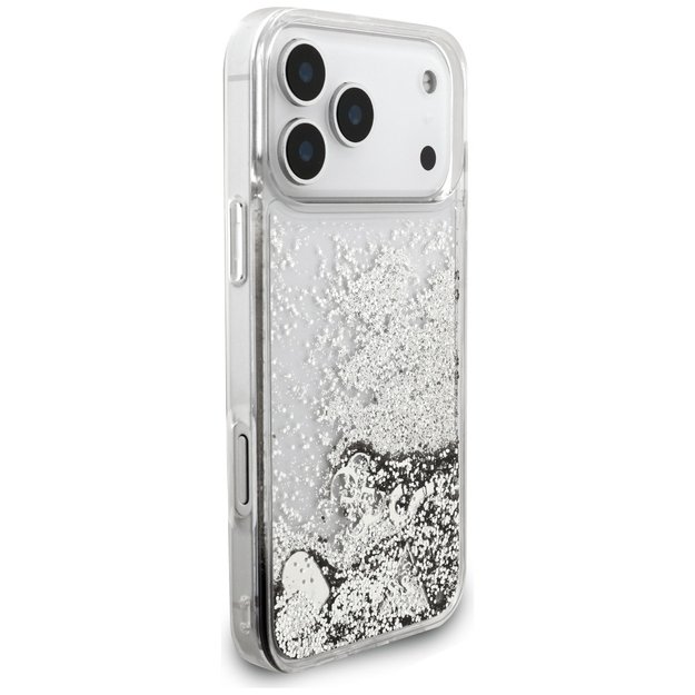 Guess Liq case. Glitter Charms for iPhone 17 Pro - silver 3