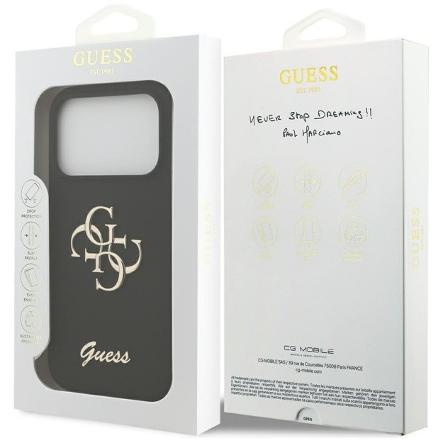 Guess Silicone Big 4G Script Case for iPhone 17 Pro - Black 7