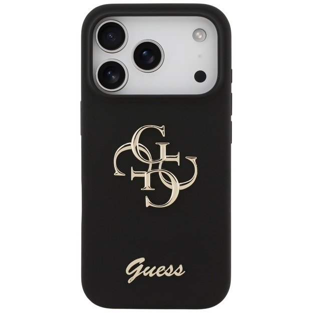 Guess Silicone Big 4G Script Case for iPhone 17 Pro - Black 2
