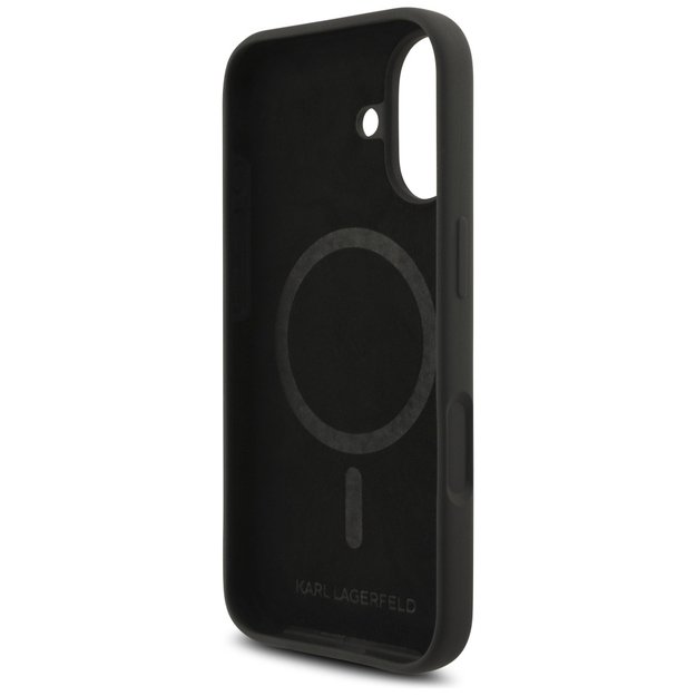 Karl Lagerfeld Silicone Karl&amp Choupette Ring MagSafe Case for iPhone 17 - Black 6