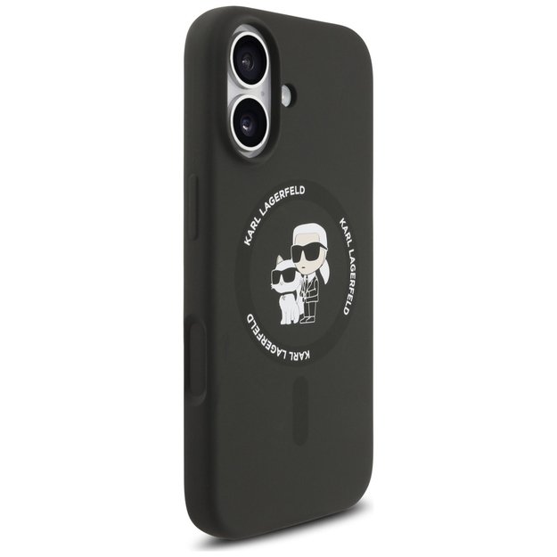 Karl Lagerfeld Silicone Karl&amp Choupette Ring MagSafe Case for iPhone 17 - Black 3